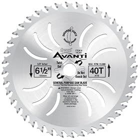 Freud TK301 Avanti 6-1 2 40 Tooth ATB 5 8 Arbor Thin Kerf Finishing Circular Saw Blade by Freud