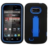 Asmyna Hybrid Dual Layer Protector Cover with Kickstand for ZTE Awe N800 - Retail Packaging - Dark Blue/Black