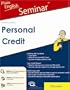 Personal Credit (Plain English Seminar: audio CDs, book, forms CD)