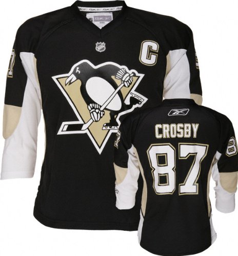 Sidney Crosby Black Reebok Player Replica Pittsburgh Penguins Youth Jersey