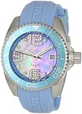Invicta Women's 1060 Angel Collection Crystal Accented Light Blue Dial Light Blue Polyurethane Watch