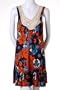 Lani Macrame Floral Jersey Hawaiian Island Print Sleeveless Coil Sun Dress L