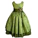 Fancy Dress - Sage Green Taffeta Dress with Olive Color Accents (Girls 3/4 - 7/8)