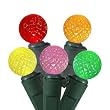 Set of 50 LED Multi-Color G12 Berry Fashion Glow Christmas Lights - Green Wire