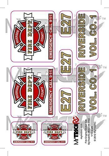 Genuine MyTrickRC Fire Truck Sticker Set