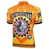 World Jersey's Men's Kinetic Koffee Short Sleeve Cycling Jersey (Orange/Yellow - M)