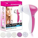 ChiTronic 5 in 1 Multi-Function Portable Facial Skin Care Electric Massager Scrubber with Facial Latex Brush Cosmetic Sponge (Batteries not included)