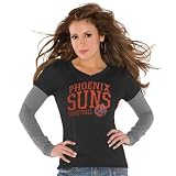 NBA Touch by Alyssa Milano Phoenix Suns Ladies Black Double V Tri-Blend Premium T-shirt (Large)