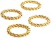 DII Gold Finish Braided Rope Napkin Ring in Acetate Box, Set of 4