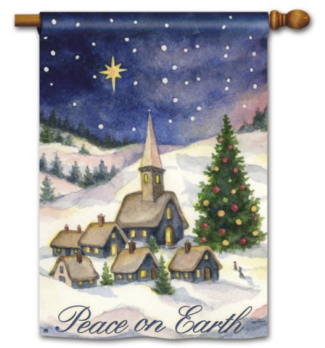Christmas Village Winter House Flag