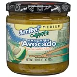 Arriba California Style Mandarin Avocado Fire Roasted Salsa Medium 16 Ounce Jars Pack of 3 by Arriba!
