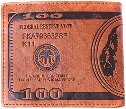 Men PU Foldable US Dollar Pockets Card Wallets (light brown)