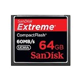 Sandisk 64GB Extreme CompactFlash; 65536 MB; CompactFlash (CF); 60 MB/s; Black; UDMA (SDCFX-064G-X46)