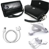 (4 in 1 Ipod Touch 2 Combo) Wallet Carrying case for Ipod Touch 2nd generation Ipod Touch 2 ITouch + Car Charger + Travel Charger + USB Data Cable for ipod Touch2