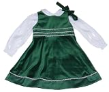 Little Girls' Green Holiday Dress with Headband