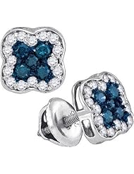 10KT White Gold 0.50 CTW-Diamond Micro-Pave Earring