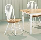 Natural and White Dining Swivel Side Chairs By Coaster Furniture