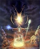 C. B. Pope Dragon Wizard Fire Fantasy Art Poster Print - 16