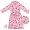 Pink Plush Hearts and Flowers Bath Robe for Girls
