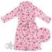 Pink Plush Hearts and Flowers Bath Robe for Girls