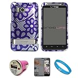 Purple Flowers Durable 2 Piece Protective Crystal Hard Shield Guard Cover C ....