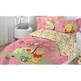 Hasbro Winnie the Pooh Cheerful and Friendly Twin/Full Comforter, Pink