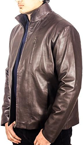 Classic HD93 - Brown Leather Jacket for Men, Original Lambskin Leather Jacket (M)