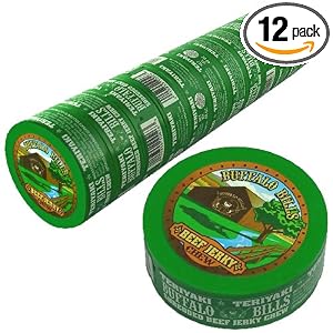 Buffalo Bills 0.44oz Teriyaki Shredded Beef Jerky Chew (12 cans of beef jerky chew per... by Buffalo Bills Premium Snacks