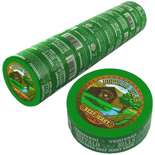 Buffalo Bills 0.44oz Teriyaki Shredded Beef Jerky Chew (12 cans of beef jerky chew per roll)