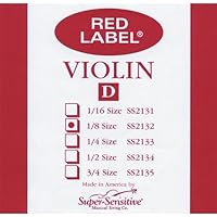 Super Sensitive Red Label 2135 Violin D String, 3/4