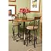 Cafe Hamilton 3 Piece Pub Dining Set in Matte Pewter and Bronze
