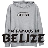 Sweatshirt Heather Gray  I Am Famous In Belize  Country