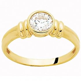 From SYDNEY Ring 9K 9ct Solid Yellow Gold Bee Engagement Ring 6 White Round CZ P 7.75 22017/CZ