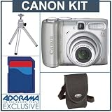 cheap Canon Powershot A580 Digital Camera Kit, with 2 GB SD Memory Card, Table Top Tripod, Camera Case