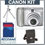 Canon Powershot A580 Digital Camera Kit, with 1 GB SD Memory Card, Table Top Tripod, Camera Case