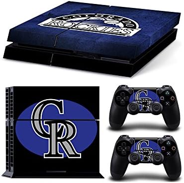Sony PlayStation 4 Skin Decal Sticker Set - MLB Colorado Rockies (1 Console Sticker + 2 Controller Stickers)