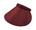 Aesthetinc Big Solid Color Sun Visor Hat Push On Clip On (Red)