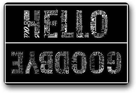 CoolYoYo Hello And Goodbye Pattern Custom Doormat Design Non-woven Fabric Multifuntional Doormat Indoor or Outdoor Use Size 23.6''*15.7''