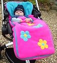 Cozyosko Reversable Buggy Bag Aqua/Pink