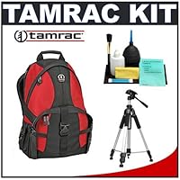 Tamrac 5549 Adventure 9 Digital SLR Camera and Computer Backpack (Red/Black) + Tripod + Accessory Kit for Canon Rebel T3, T3i, T1i, T2i, EOS 60D, 50D, 5D, 7D, Nikon D3000, D3100, D5000, D7000, D300s, Olympus Evolt E-5, E-30, E-620 and Sony Alpha A560, A580, A33, A55