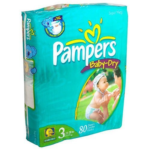 Pampers BabyDry Diapers, Size 3, Super Mega Pack, 80 Diapers Reviews