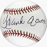 Hank Aaron Autographed MLB Baseball (Signed In Black)