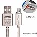Smart Cable, Smilism 1pcs 3.3ft Nylon Braided USB Cable High Speed A Male to Micro B Aluminum Connectors Light Up Charging Cable for for Android, Samsung, HTC, And More (Sliver)