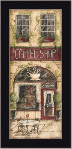 Coffee House Shop Sign Kitchen Decor Art Print Framed
