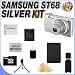 Samsung EC-ST65 / ST68 Digital Camera with 14 MP and 5x Optical Zoom (Silver) International Model No Warranty + 4GB Micro SD Memory Card + Extended Life SLB-70A Battery + Samsung Case + USB Card Reader + Accessory Saver Bundle!