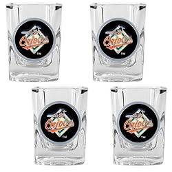 Baltimore Orioles MLB 4pc Square Shot Glass Set by Great American Products