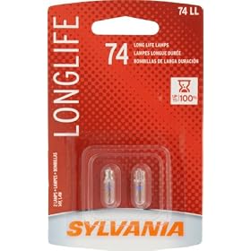 Sylvania 74 LL BP 20 Long Life Auxiliary Lamp, Pack of 2