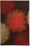 Safavieh Soho Collection Explosions Handmade Brown New Zealand Wool Area Rug, 5-Feet by 8-Feet