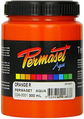 Standard Cover Screenprinting Ink - Orange R Permaset Aqua Fabric Magic 300ML by Colormaker Industries