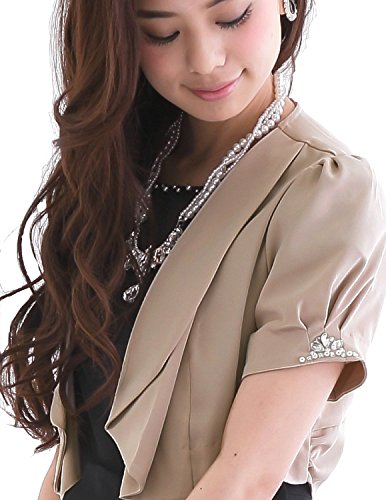 (プールヴー) PourVousワンピース ドレス パーティードレス フォーマルドレス ミセス フォーマルワンピース お呼ばれ 結婚式 二次会 披露宴 大きい 大きいサイズ 半袖 ショート丈 ボレロ コットン 1742